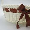 Wedding Girl Flower Basket Easter Eggs Candy Basket Small Flowers Basket Bride Candy Container Wedding Basket for Wedding Bride Shower Engagement Party Supply - Dark Red, L view 3