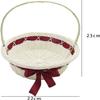 Wedding Girl Flower Basket Easter Eggs Candy Basket Small Flowers Basket Bride Candy Container Wedding Basket for Wedding Bride Shower Engagement Party Supply - Dark Red, L view 4