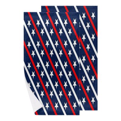 bisibuy Patriotic Star Stripe Bathroom Hand Towels Decorative Set of 2 Kitchen Towels Lightweight Absorbent 4th of July Hand Towels for Bathroom Hand Kitchen Home Decor Gifts