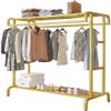 Metal Clothes Rail Double Pole Coat Rack Freestanding Garment Rack Hanger Shelf for Bedroom Home Indoor Clothes Rack Multifunctional Garment Rack Shelves Suitable for Home Bedroom view 1