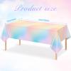 6 Pcs Pastel Tablecloths,Plastic Rainbow Tablecloth Disposable Rectangle Pastel Rainbow Table Covers for Baby Shower, Wedding, Birthday Party, Girls and Princess Party Decorations, 54 x 108 Inch view 2