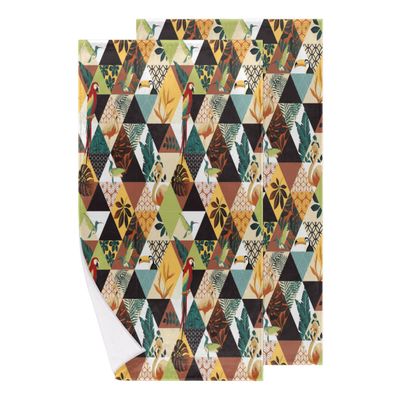 bisibuy Parrot Toucans Hummingbird Bathroom Hand Towels Decorative Set of 2 Kitchen Towels Lightweight Absorbent Coastal Hand Towels for Bathroom Hand Kitchen Home Decor Gifts