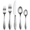 Alata Emma 60-Piece 18/10 Silverware Set, Hammered Flatware Set, Heavy Duty Stainless Steel Cutlery Set, Modern Kitchen Utensils, Dinnerware Sets Service for 12, Mirror Polished & Dishwasher Safe view 1