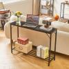 YMYNY Console Table, 42.1" Industrial Entryway Table, Narrow Sofa Table with Shelves, Couch Table for Entryway, Hallway, Living Room, Foyer, Office, Black UHST006B view 2