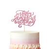 Butterfly Happy 59th Birthday Cake Topper, Butterfly Fifty Nine Cake Topper for Women, Rose Gold Glitter 59 Years Old Cake Decor, Women 59th Birthday Party Decoration view 1