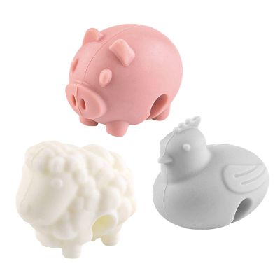 3Pcs Cartoon Silicone Pot Lid Lifters, Cute Animal Heat Resistant Pot Lid Rack Holder Clips, Spillproof Steam Vent Stand for Soup Pots Saucepan Home Kitchen Tool Accessories (Random Color)(#1)