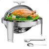 Garvee 6 QT Roll Top Chafing Dish Buffet Set, [Full Size Pan] [Stainless Steel] Round Chafing Dish Buffet Set, Roll Top Buffet Server for Parties Buffet Weddings [Each Serves at Least 5 People] view 1