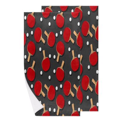 bisibuy Table Tennis Hand Towels for Bathroom 28.3 x 14.4 Decorative Kitchen Hand Towel Soft Absorbent Bathroom Towels Set of 2 Cute Funny Kitchen Drying Towels Home Farmhouse Decor Gifts