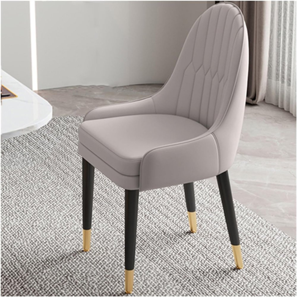 Aimeryup Accent Chairs Faux Leather Dining Room Chair Kitchen Chair Side Chairs for Home Kitchen, Side Chairs with Metal Legs Dining Room Furniture(Color:Gray), Grey