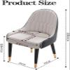 Aimeryup Accent Chairs Faux Leather Dining Room Chair Kitchen Chair Side Chairs for Home Kitchen, Side Chairs with Metal Legs Dining Room Furniture(Color:Gray), Grey view 2