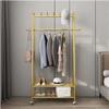 Exquisite Clothes Rail Rack Freestanding Coat Rack Clothes Rack Gold Rolling Garment Rack with Wheels and Bottom Shelves Wardrobe Closet for Boutique Display/60cm view 1
