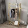 Exquisite Clothes Rail Rack Freestanding Coat Rack Clothes Rack Gold Rolling Garment Rack with Wheels and Bottom Shelves Wardrobe Closet for Boutique Display/60cm view 2