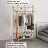 Exquisite Clothes Rail Rack Freestanding Coat Rack Clothes Rack Gold Rolling Garment Rack with Wheels and Bottom Shelves Wardrobe Closet for Boutique Display/60cm view 3
