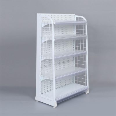 White Supermarket Snack Rack, Department Stores/Pharmacy/Counter/ Retail Display Shelf/Fruit Vegetable Organizer, Space Save Convenience Stores Dry Goods Spice Candy Organizer, Steel Frame ( Size : Hx
