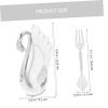 Ciieeo Elegant Swan Fork Holder with Dessert Forks Stylish Silver Storage Rack for Banquets Parties and Home Decor Appetizers and Cake Serving view 4