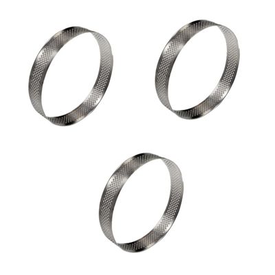 Cabilock 3pcs Stainless Steel Baking Mold Tart Ring Mousse Mold Non-stick Coating for Cheese Cakes
