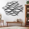 rumloch Metal Wall Art,School of Fish Metal Wall Art,Nautical Wall Decor, Beach Wall Sign, Fish Wall Hanging, Minimalist Wall Hanging, Home Gift(19"12") view 1