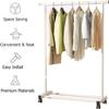 Clothing Garment Rack with Wheels 39x16x55 inch, Metal Clothes Stand Rack with Shelve, Heavy Duty Rolling Garment Rack, Single Rod Coat Rack, Hanging Clothes Rail for Bedroom view 2