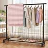 Clothing Garment Rack with Wheels 39x16x55 inch, Metal Clothes Stand Rack with Shelve, Heavy Duty Rolling Garment Rack, Single Rod Coat Rack, Hanging Clothes Rail for Bedroom view 4