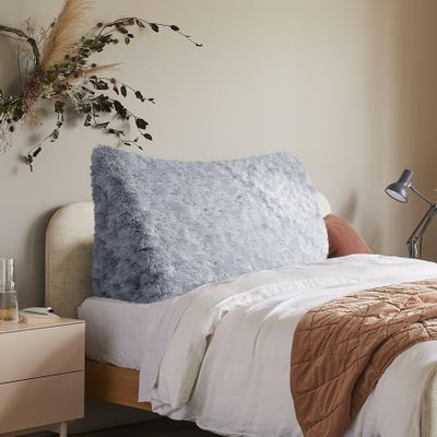 Daneey Headboard Pillow Queen Large Headboard Wedge Pillow Bolster Pillow for Bed Reading Pillow Adult Back Pillow for Sitting in Bed Wedge Pillow Headboard with Removable Blue Breathable Cover
