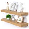 FLYJOE Deep Floating Shelves | 36 Inch Oak Floating Shelves Set of 2 | 12 Inch Deep Rustic Wood Shelves for Wall | 36" W x 12" D Oak Shelves for Living Room Bathroom Laundry Room Kitchen view 1