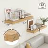 FLYJOE Deep Floating Shelves | 36 Inch Oak Floating Shelves Set of 2 | 12 Inch Deep Rustic Wood Shelves for Wall | 36" W x 12" D Oak Shelves for Living Room Bathroom Laundry Room Kitchen view 3