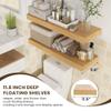 FLYJOE Deep Floating Shelves | 36 Inch Oak Floating Shelves Set of 2 | 12 Inch Deep Rustic Wood Shelves for Wall | 36" W x 12" D Oak Shelves for Living Room Bathroom Laundry Room Kitchen view 4