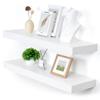 FLYJOE Deep Floating Shelves | 36 Inch White Floating Shelves Set of 2 | 12 Inch Deep Rustic Wood Shelves for Wall | 36" W x 12" D White Shelves for Living Room Bathroom Laundry Room Kitchen view 1