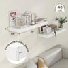 FLYJOE Deep Floating Shelves | 36 Inch White Floating Shelves Set of 2 | 12 Inch Deep Rustic Wood Shelves for Wall | 36" W x 12" D White Shelves for Living Room Bathroom Laundry Room Kitchen view 3