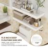 FLYJOE Deep Floating Shelves | 36 Inch White Floating Shelves Set of 2 | 12 Inch Deep Rustic Wood Shelves for Wall | 36" W x 12" D White Shelves for Living Room Bathroom Laundry Room Kitchen view 4