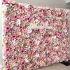 Pink Artificial Flower Wall Panels,Simulation Flower 3D Cloth Bottom Floral Wall Mat Silk Rose Flower Panels for Backdrop Wedding Wall Decoration (Size : 2M*2M) view 2