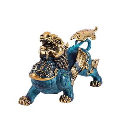 GUERNSEY Attract Wealth Statue Ornament Desktop Brass Decoration Living Room TV Cabinet Entrance Decoration Office Wine Cabinet Bookshelf Decoration Wealth Decor (Size : 18 * 8 * 12cm)