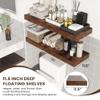 FLYJOE Deep Floating Shelves | 36 Inch Brown Floating Shelves Set of 2 | 12 Inch Deep Rustic Wood Shelves for Wall | 36" W x 12" D Brown Shelves for Living Room Bathroom Laundry Room Kitchen view 3