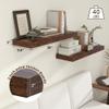 FLYJOE Deep Floating Shelves | 36 Inch Brown Floating Shelves Set of 2 | 12 Inch Deep Rustic Wood Shelves for Wall | 36" W x 12" D Brown Shelves for Living Room Bathroom Laundry Room Kitchen view 4