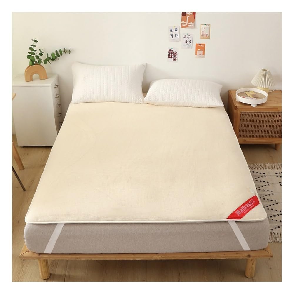 OBONG Mattress Topper Cotton Queen Extra Soft Pillow Top Mattresses Toppers King Twin Cotton Filling Breathable Mattress Pad for Guest Room College Dorm (Size : Queen-150 * 200cm)