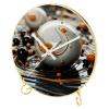 EITACHUL Marble Ball Round Printed Wall Clocks with Hooks and Gold Stand - Silent, Non Ticking - Stylish Timepieces for Any Room Dcor view 1