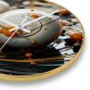 EITACHUL Marble Ball Round Printed Wall Clocks with Hooks and Gold Stand - Silent, Non Ticking - Stylish Timepieces for Any Room Dcor view 2
