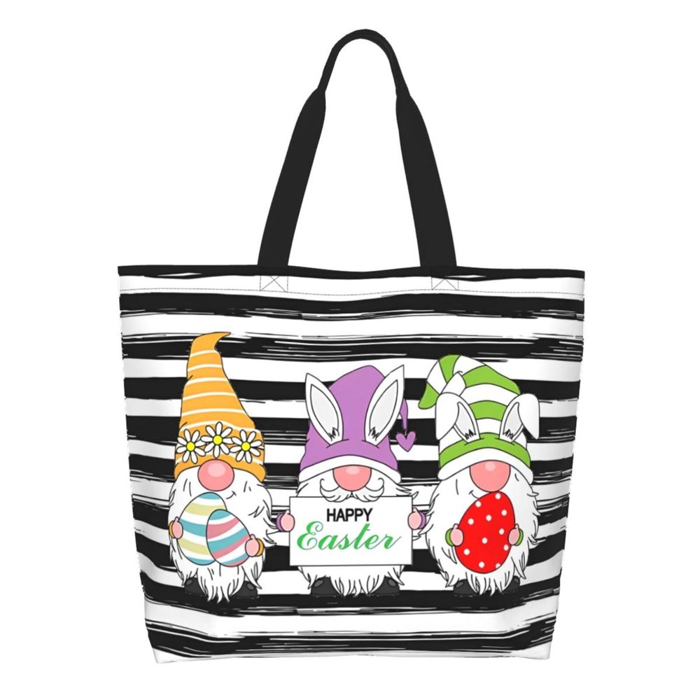 Feeuoai Easter Day Tote Bag Large Interior Pocket Tote Bag Reusable Shoulder Tote Bags Travel Bags