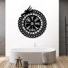 Dragon Vegvisir Metal Wall Art, Metal Viking Wall Decor, Viking Wall Art, Dragon Metal Wall Decor, Viking Symbols, Norse Wall Decor, Compass Wall Decor, Metal Wall Art for Living Room (41"x36" | 105x92 cm, Gold) view 2