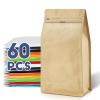 Coffee Bags with Valve(60pcs,16oz,1 lb) Vented Coffee Beans Packaging Bags High Barrier Aluminumed Foil Flat Bottom Heat Sealed Side Zipper Resealable Storage Bag for Home or BusinessKraft Paper view 1