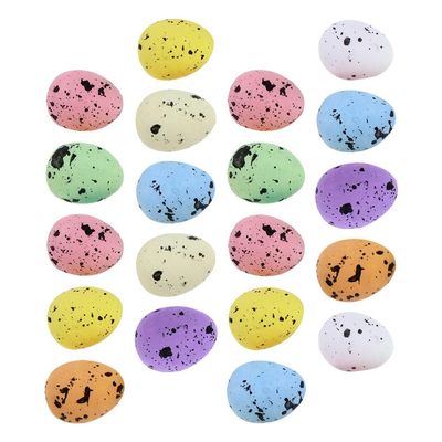DEARMAMY 50pcs Speckled Easter Foam Eggs: Colorful Faux Easter Eggs for DIY Crafts Bird Nest Decoration Vase Filler