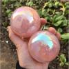 BAKYAR Minerals Stones Natural Rose Quartz Gemstone Gang Titan Rainbow Aura Crystals Ball feng Shui Craft Decoration Crystal Stones Decoration (Size : 50-60mm) view 1