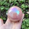 BAKYAR Minerals Stones Natural Rose Quartz Gemstone Gang Titan Rainbow Aura Crystals Ball feng Shui Craft Decoration Crystal Stones Decoration (Size : 50-60mm) view 3