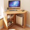 Hesitroad Corner Desk,Writing Corner Computer Desk with Drawer and Open Shelves CPU Stand,Industrial Computer Desk, Triangle Desk with Storage for Home Office, Workstation, Living Room, Bedroom Light view 2