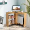 Hesitroad Corner Desk,Writing Corner Computer Desk with Drawer and Open Shelves CPU Stand,Industrial Computer Desk, Triangle Desk with Storage for Home Office, Workstation, Living Room, Bedroom Light view 3