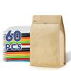 Coffee Bags with Valve(60pcs,8 oz,1/2 lb) Vented Coffee Beans Packaging Bags High Barrier Aluminumed Foil Flat Bottom Heat Sealed Side Zipper Resealable Storage Bag for Home or BusinessKraft Paper view 1