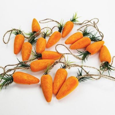 werdecade 20PCS Easter Hanging Carrot, Artificial Simulation Easter Foam Carrots,Mini Easter Carrots Hanging Ornament for Home Party DIY Crafts Decor (Orange-20pcs)