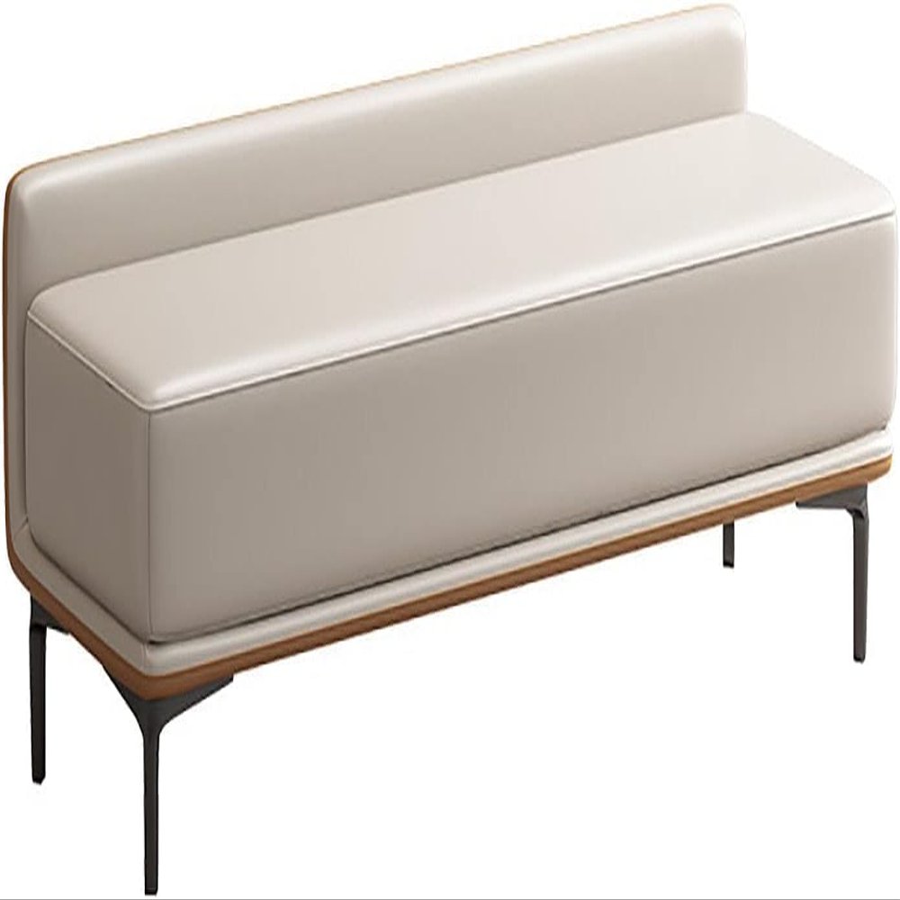 HOBIBA Shoe Storage Bench, Entryway Shoe Bench with PU Cushion Seat, Loveseat Accent Bench Bed Bench with Backrest Organizer(Color:A)
