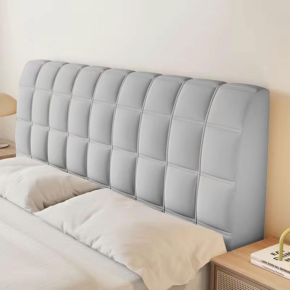 Head Board Covers Double Single Queen King Size Bed Head Cover Upholstered/Leather/Wood Bed Backrest Protector Dust-Proof Decoratio Crystal Velvet Stretch Bed Headboard Slipcover(210cm,Llight Grey)
