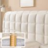 Head Board Covers Double Single Queen King Size Bed Head Cover Upholstered/Leather/Wood Bed Backrest Protector Dust-Proof Decoratio Crystal Velvet Stretch Bed Headboard Slipcover(210cm,Llight Grey) view 3
